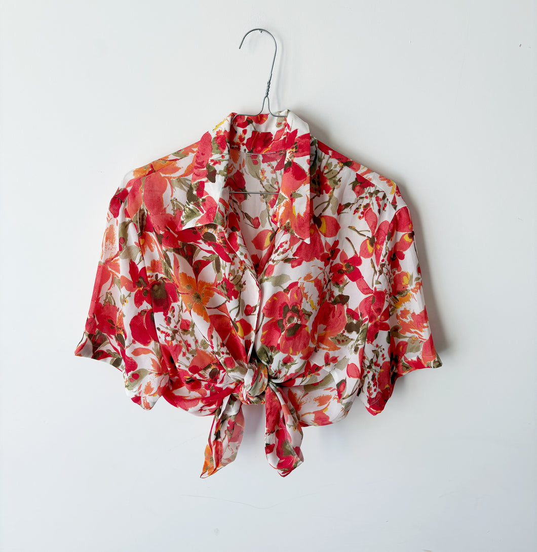 Floral print blouse (l)