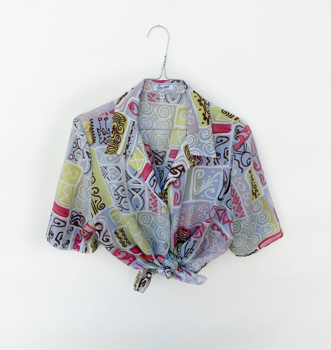Print blouse (L)