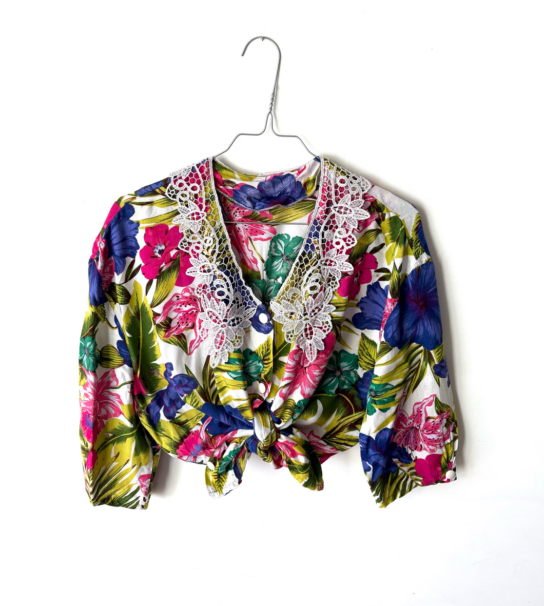 Floral print blouse (l)